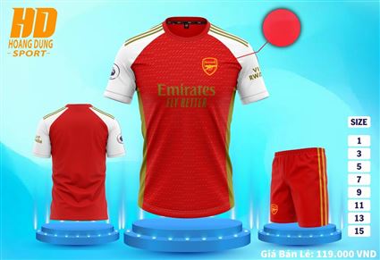 Áo Bóng Đá Trẻ Em CLB Arsenal Đỏ Sân Nhà 2023-2024